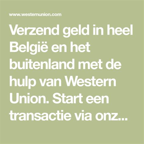 western union belgie|Internationale geldtransacties 